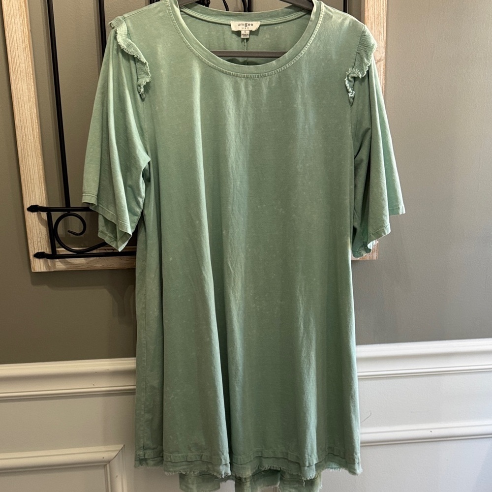Umgee Light Green Short Dress mini small